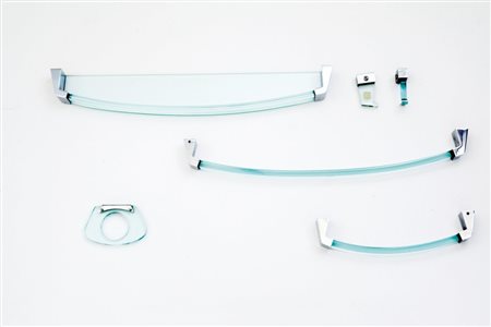 FONTANA ARTE (Editore)Un set di accessori da bagno, anni '60. Cristallo,...