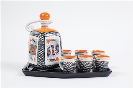 ROMETTI Un servizio da liquore, anni '50. Composto da un vassoio, una...