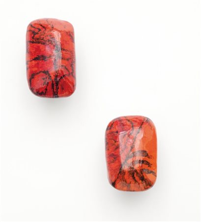 VICTOR CERRATO Due appendiabiti da parete, anni '50. Ferro verniciato,...