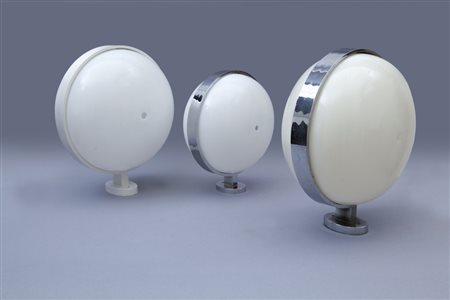 GIANEMILIO PIERO, ANNA MONTI Tre lampade a parete "4033" per KARTELL, 1959....
