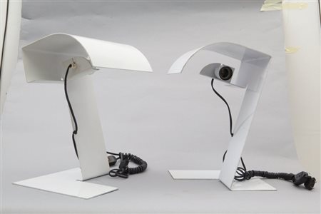 TRABUCCO, VECCHI, VOLPIDue lampade da tavolo "Blitz" per STILNOVO, anni '70....