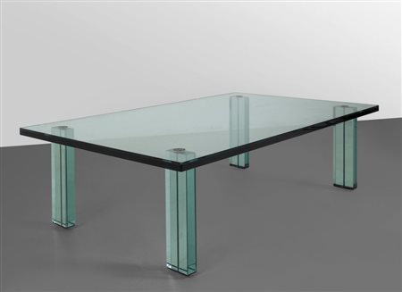 RENZO PIANO Un tavolino "Teso" per FONTANA ARTE, 1985. Vetro "Float"...