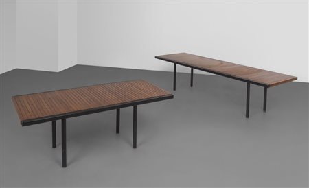 ETTORE SOTTSASS Due tavolini per POLTRONOVA, circa 1959. Acciaio verniciato a...