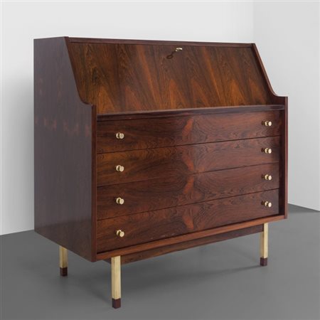 BERNINI (Editore) un secrétaire, anni '60Ottone, legno di palissandro, legno...