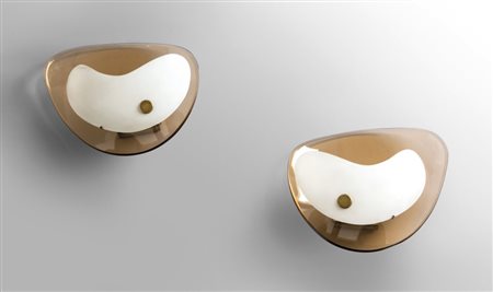 MAX INGRANDDue lampade a parete "1793" per FONTANA ARTE, 1958. Cristallo...
