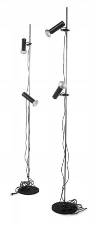 GINO SARFATTI Due lampade da terra "1055/sp" per ARTELUCE, 1955 (Compasso...