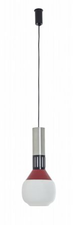 STILNOVO Tre lampade a sospensione "1247", primi anni '60. Alluminio...