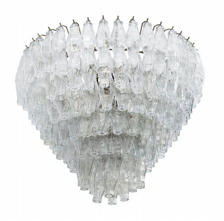 VENINI Un lampadario della serie "Poliedri", circa 1960. Altezza cm 60,...