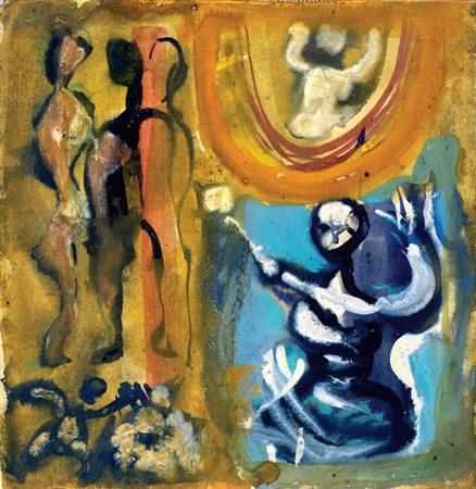 Mario Sironi Sassari 1885 - Milano 1961 Composizione con figure, 1950 ca....