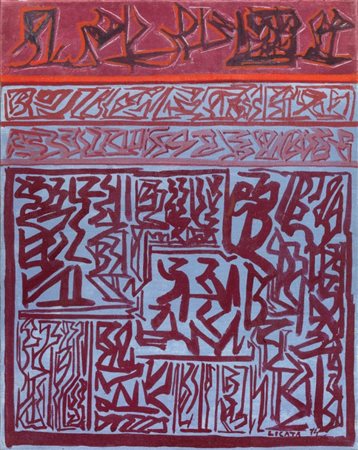 Riccardo Licata Torino 1929 Senza titolo, 1974 Tempera su tela, cm. 30x23,5...