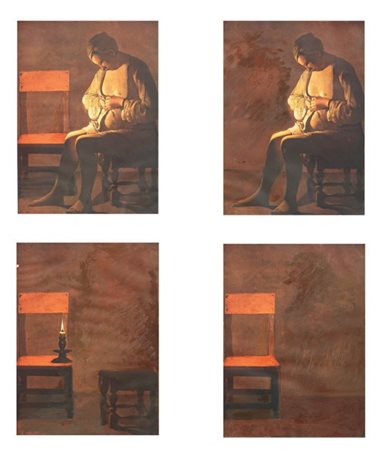 Jiri Kolar Protivin 1914 - Praga 2002 Anticollage, 1976-1978 Olio su...