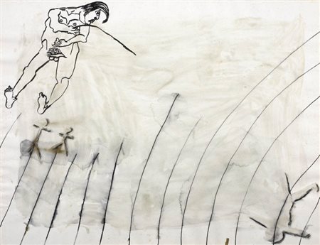 Francesco Clemente Napoli 1952 Senza titolo, (1978) Carboncino, acquerello e...