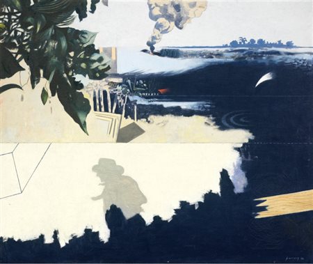 Gianfranco Ferroni Livorno 1927 - Bergamo 2001 Racconto del lago, 1970 Olio...