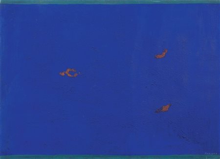 Giulio Turcato Mantova 1912 - Roma 1995 Composizione in blu Tecnica mista su...