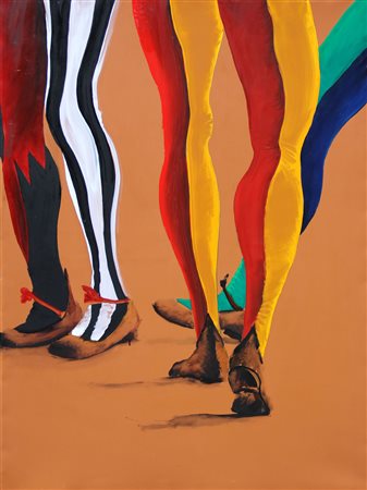 Aldo MONDINO Torino 1938 Torino 2005 La prova del palio di calze, 1994, olio...