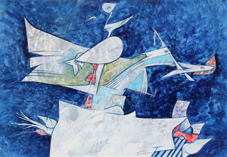 Gianni DOVA Roma 1925 Pisa 1991 Senza titolo, 1972, tecnica mista su carta...