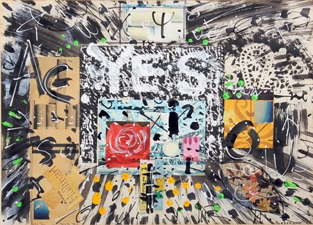 Philip MARTIN Essex 1927 Facade yes, 1972, tecnica mista e collage su...