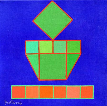 Achille PERILLI Roma 1927 Pio, 2007, tecnica mista su tela, cm. 20 x 20,...