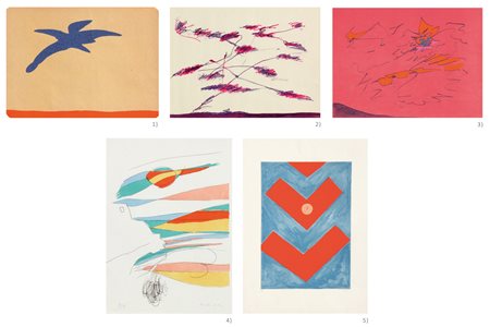 Giulio TURCATO Mantova 1912 Roma 1995 Senza titolo, litografia e serigrafia,...