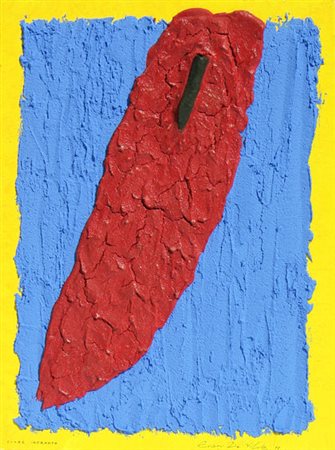 Evan DE VILDE 1973 Cuore infranto, 2011, tecnica mista su cartone telato, cm....