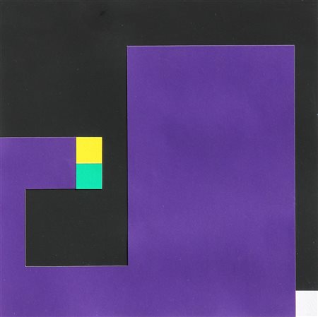 Bruno MUNARI Milano, 1907 Milano, 1998 Negativo-positivo, 1989, collage su...