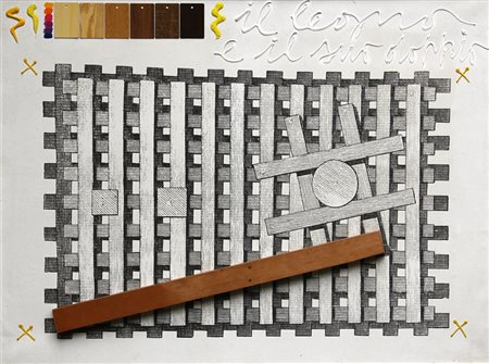 Concetto POZZATI Vò Vecchio (Pd) 1935 Il legno e il suo doppio, 1974, tecnica...