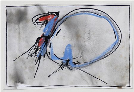 Achille PERILLI Roma 1927 Senza titolo, 1962, inchiostro, pastelli e tempera...