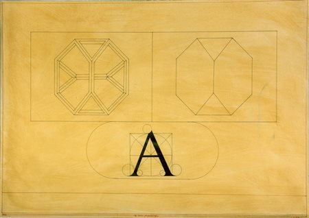 Lucio DEL PEZZO Napoli 1933 De divina proportione, anni 60, tecnica mista su...