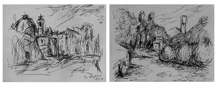 Gualtiero NATIVI Pistoia 1921 Greve in Chianti 1999 Il duomo - Paesaggino,...