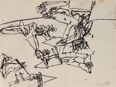 Valerio ADAMI Bologna 1935 Studio per la tortura, 1961, carboncino su...