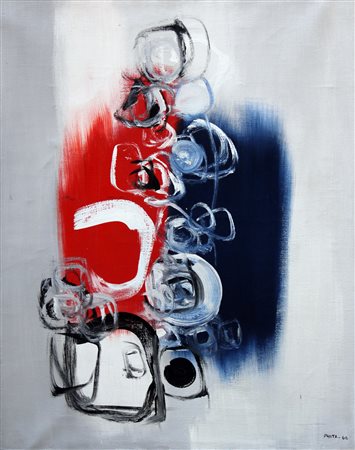 Ideo PANTALEONI Legnago, 1904 Milano, 1993 Senza titolo, 1966, olio su tela,...