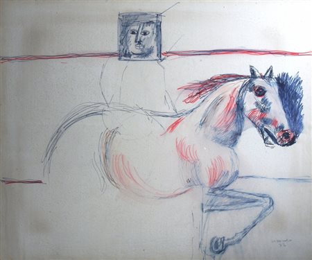 CASSINARI BRUNO (Piacenza 1912 - Milano 1992) "Studio di cavallo" 1972...