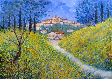 CASCELLA MICHELE (Ortona 1892 - Milano 1989) "Paesaggio" anni '80 Olio su...