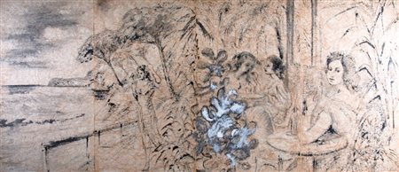 SASSU ALIGI (Milano 1912 - Palma di Majorca 2000) "Donne al caffÃ¨" 1946/1948...