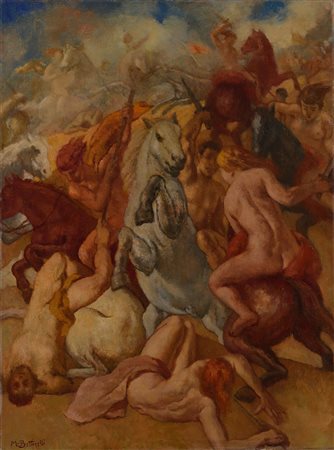 Mario Giuseppe Bettinelli (Treviglio 1880 - Milano 1953) "Scena di battaglia"...