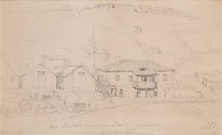 Gerolamo Induno (Milano 1825 - 1890) "Casa dello Stato Maggiore Sardo -...