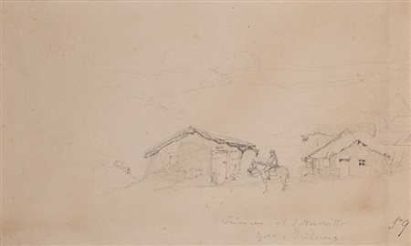 Gerolamo Induno (Milano 1825 - 1890) "Crimea il sottoscritto" disegno a...