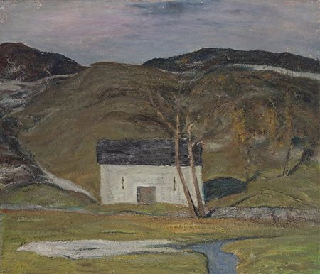 Vincenzo Schiavio (Gorla di Veleso 1888 - 1954) "Mattino d'aprile" olio su...