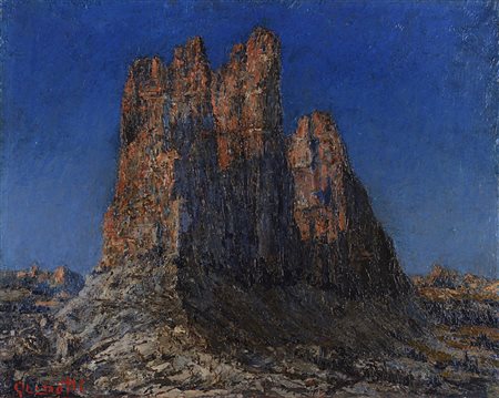 Guido Cinotti (Siena 1870 - Milano 1932) "Le tre Cime di Lavaredo sopra...