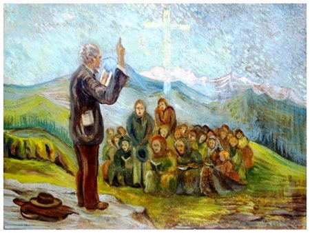 SANTI MACCHIA Pisa 1884 – Pisa 1964 Il predicatore 1929 Olio su cartone...