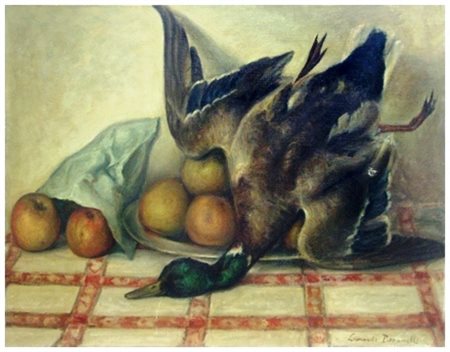 LEONARDO PIZZANELLI Pisa 1920 – Firenze 1984 Natura morta con anatra 1959...