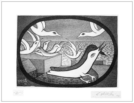 GIUSEPPE VIVIANI Agnano Pisano 1898 – Pisa 1965 Uccelli a San Rossore 1963...