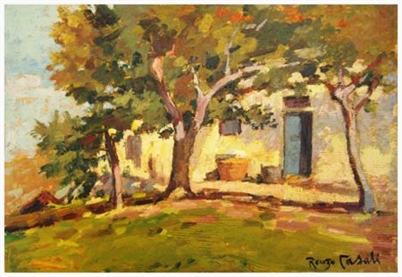 RENZO CASALI Livorno 1898 – Livorno 1977 Senza titolo 1956 Olio su tavola 25...