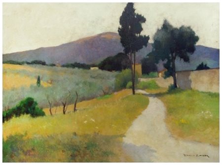 FRANCO LIPIZER Ruda 1901 – Livorno 1973 Senza titolo Olio su tavola 50 x 70....