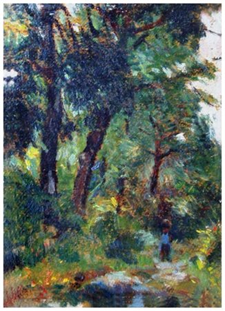 CORRADO MICHELOZZI Livorno 1883 – Firenze 1965 Senza titolo Olio su cartone...