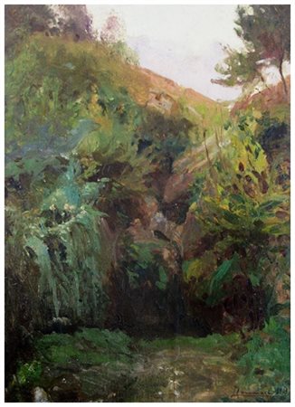 LODOVICO TOMMASI Livorno 1866 – Firenze 1941 Campagna del Gabbro 1903 Olio su...