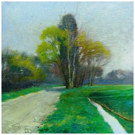 PIERO TONFONI Livorno 1944 – Livorno 2015 Primi verdi di Coltano 2003 Olio su...