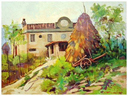 OTTORINO VALORI Livorno 1909 – Livorno 1999 Vecchia masseria a Parrana Olio...