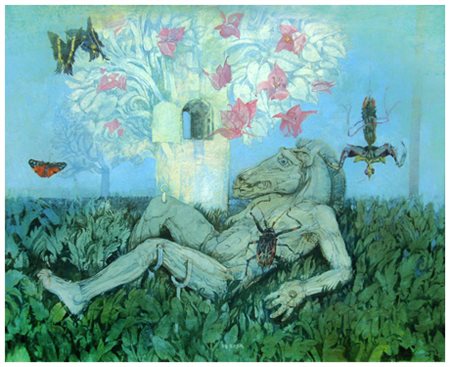 RAFFAELE DE ROSA Podenzana 1940 Senza titolo Olio su tela 50 x 60. Firma in...