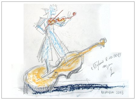 ENRICO BENAGLIA Roma 1938 Senza titolo 2013 T.m. e pastelli su carta 21 x...